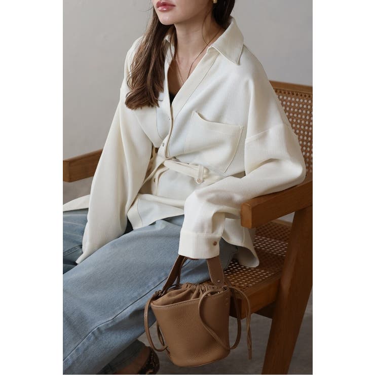 [SET]ライトツイードベルト付シャツ×タックワイドパンツ | BONJOUR SAGAN | 詳細画像30 