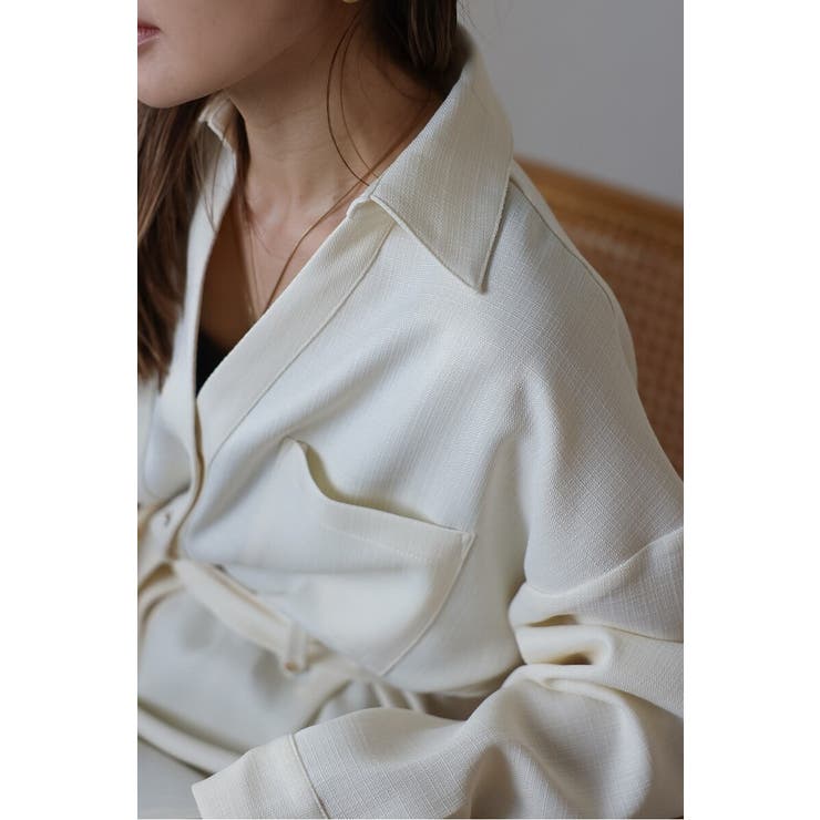 [SET]ライトツイードベルト付シャツ×タックワイドパンツ | BONJOUR SAGAN | 詳細画像32 