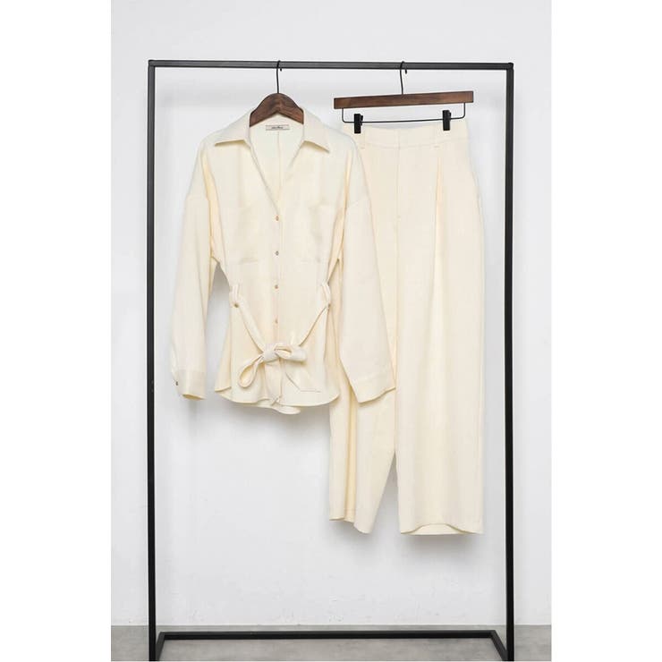 [SET]ライトツイードベルト付シャツ×タックワイドパンツ | BONJOUR SAGAN | 詳細画像38 