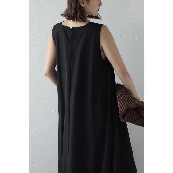 【接触冷感＋UVカット+撥水加工】裾バルーン撥水ノースリワンピ | BONJOUR SAGAN | 詳細画像8 