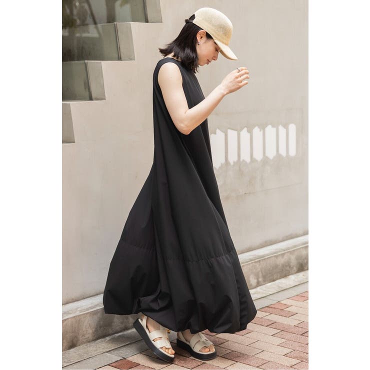 【接触冷感＋UVカット+撥水加工】裾バルーン撥水ノースリワンピ | BONJOUR SAGAN | 詳細画像15 