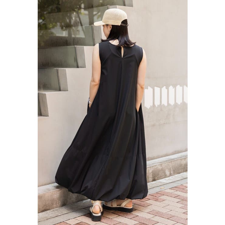 【接触冷感＋UVカット+撥水加工】裾バルーン撥水ノースリワンピ | BONJOUR SAGAN | 詳細画像16 