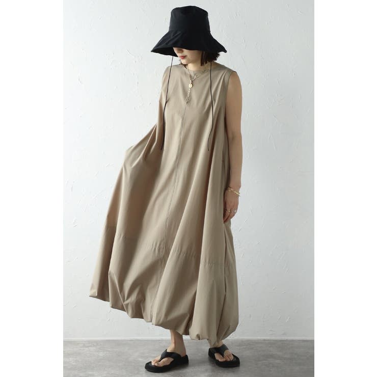 【接触冷感＋UVカット+撥水加工】裾バルーン撥水ノースリワンピ | BONJOUR SAGAN | 詳細画像19 