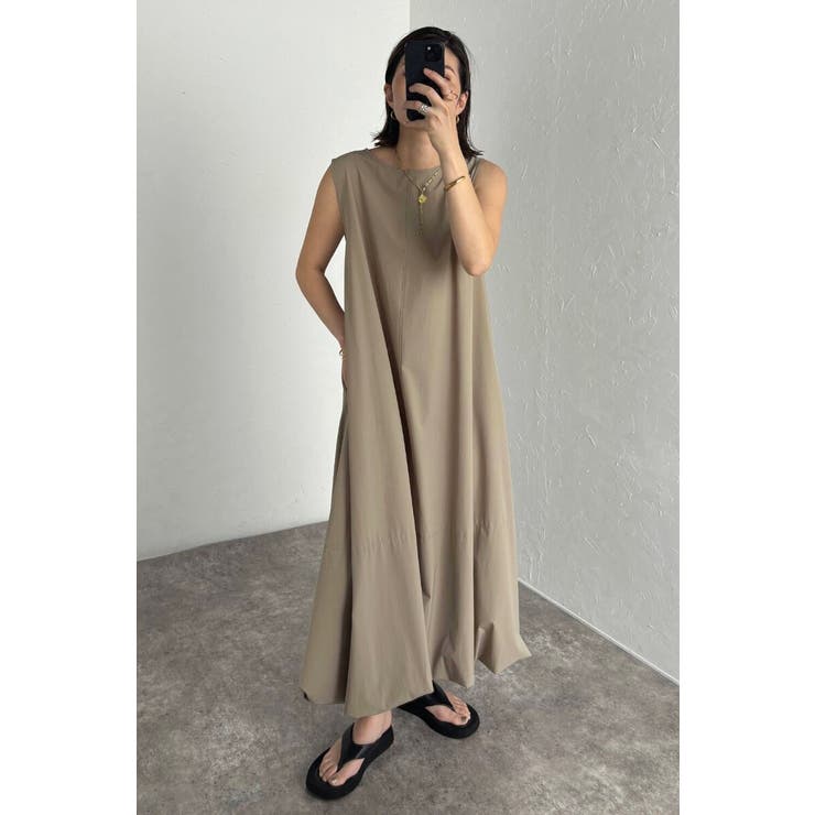 【接触冷感＋UVカット+撥水加工】裾バルーン撥水ノースリワンピ | BONJOUR SAGAN | 詳細画像27 