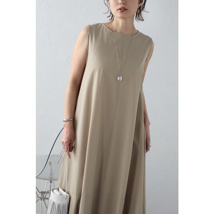 【接触冷感＋UVカット+撥水加工】裾バルーン撥水ノースリワンピ | BONJOUR SAGAN | 詳細画像29 