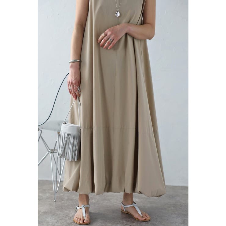 【接触冷感＋UVカット+撥水加工】裾バルーン撥水ノースリワンピ | BONJOUR SAGAN | 詳細画像31 