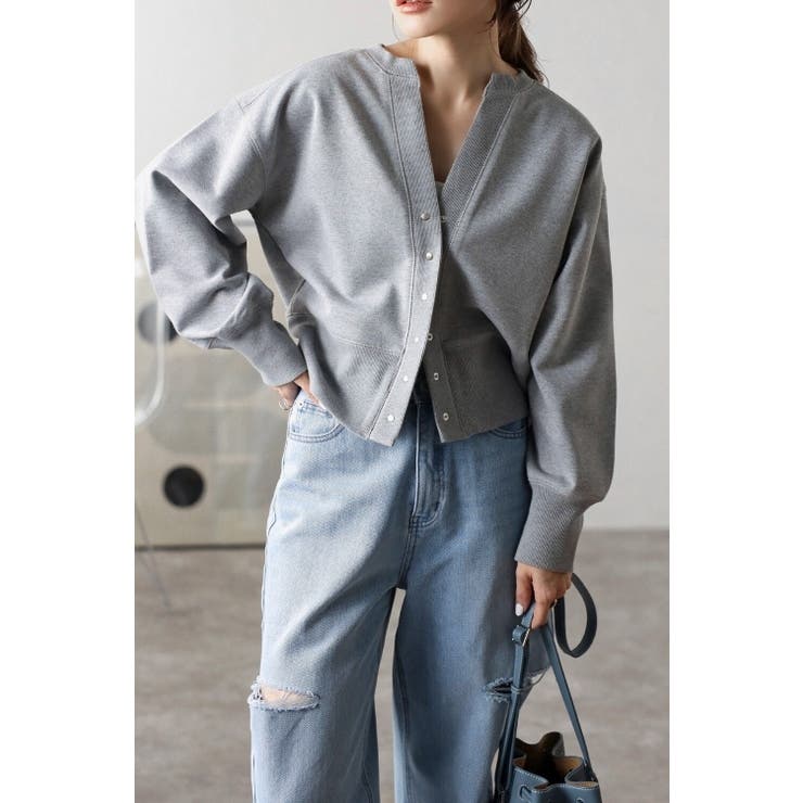 アップサイクルキーネックスナップカーディガン | BONJOUR SAGAN | 詳細画像8 