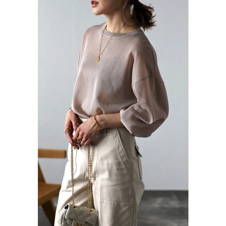 ボリュームスリーブシアーニット 77-002463 | BONJOUR SAGAN | 詳細画像3 