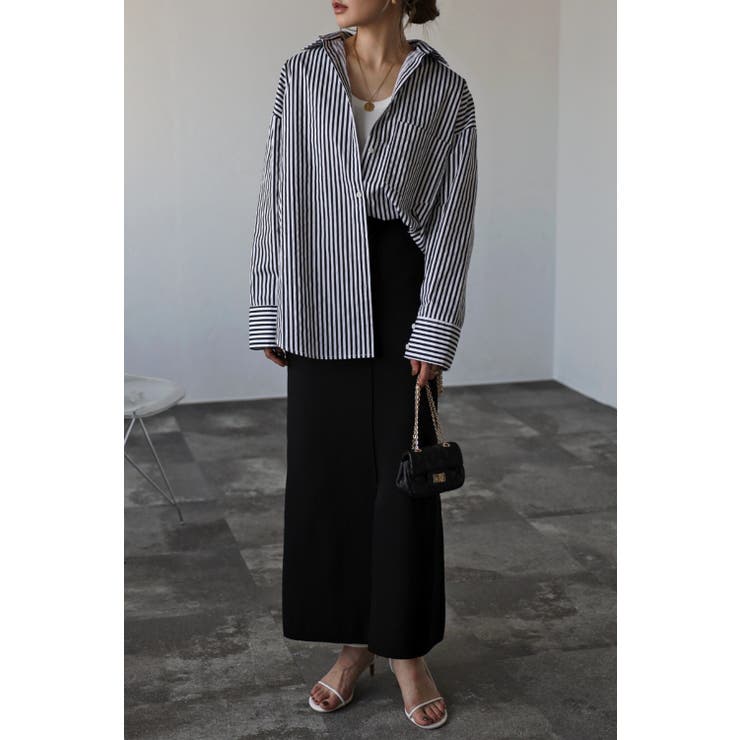 コットンストライプポケットシャツ 77-002474 | BONJOUR SAGAN | 詳細画像1 