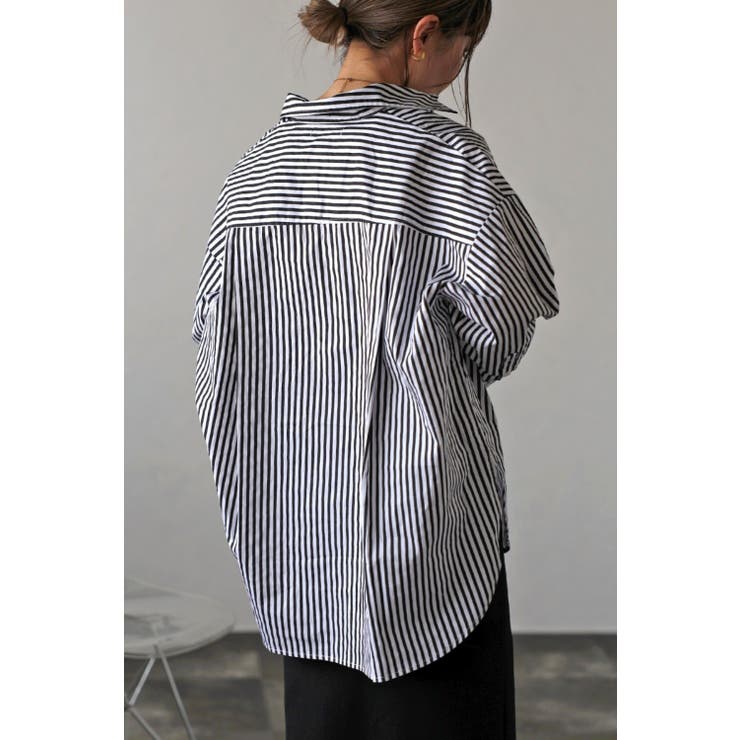 コットンストライプポケットシャツ 77-002474 | BONJOUR SAGAN | 詳細画像4 