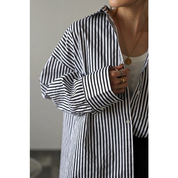 コットンストライプポケットシャツ 77-002474 | BONJOUR SAGAN | 詳細画像7 