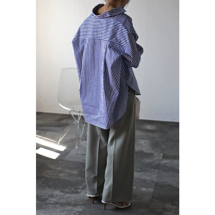 コットンストライプポケットシャツ 77-002474 | BONJOUR SAGAN | 詳細画像12 