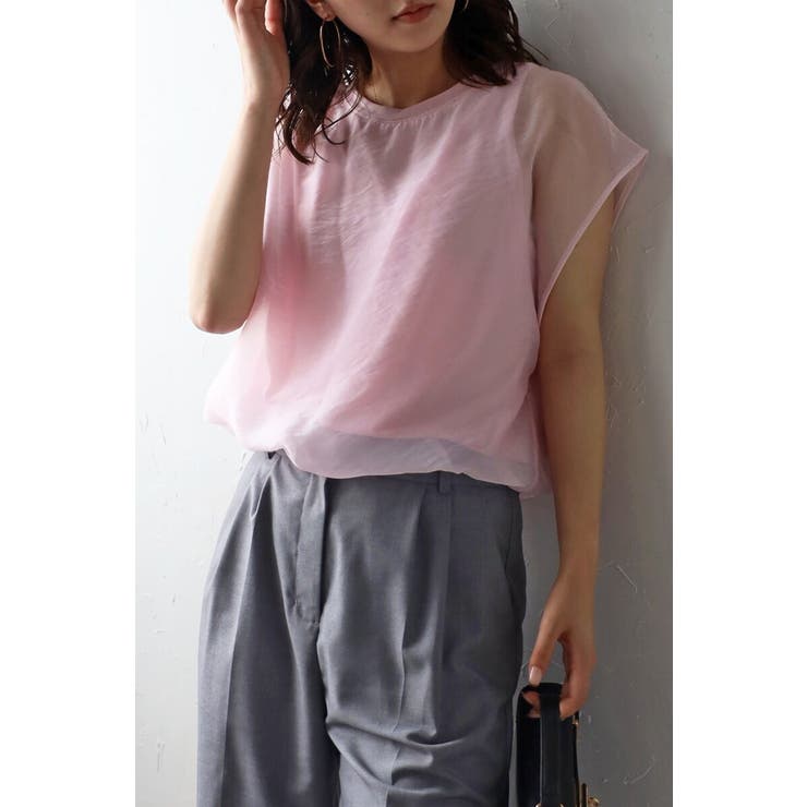 LIGHT-PINK | レイヤードシアーフレンチプルオーバー 77-002648 | BONJOUR SAGAN