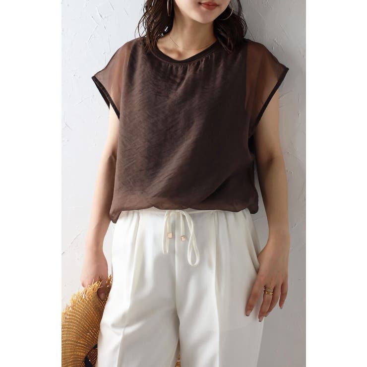 BROWN | レイヤードシアーフレンチプルオーバー 77-002648 | BONJOUR SAGAN