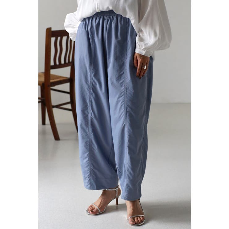 ICE-BLUE | ウエストゴムナイロンボリュームパンツ 77-002837 | BONJOUR SAGAN