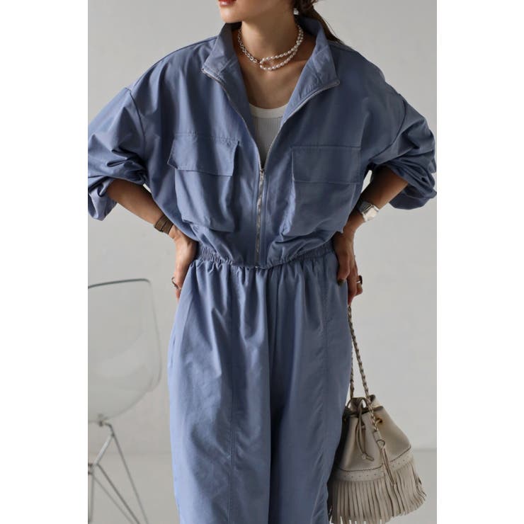 ICE-BLUE | Wポケットナイロンブルゾン 77-002838 | BONJOUR SAGAN