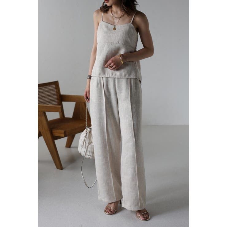 LIGHT-BEIGE | ツイードビスチェ×パンツセットアップ 77-003249 | BONJOUR SAGAN