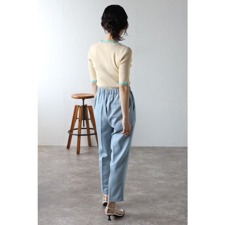 配色デザイン五分袖リブニット 77-003345 | BONJOUR SAGAN | 詳細画像5 