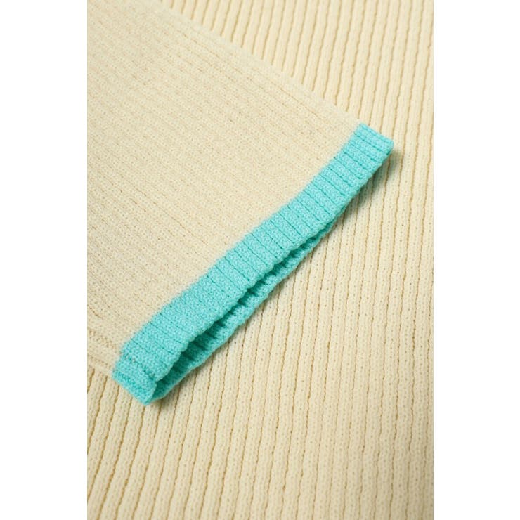 配色デザイン五分袖リブニット 77-003345 | BONJOUR SAGAN | 詳細画像15 