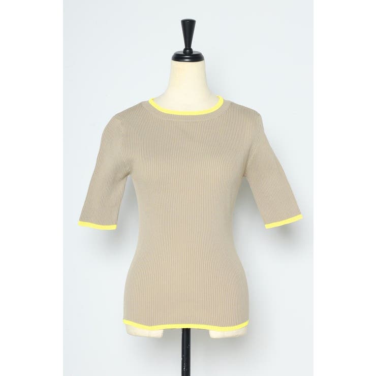 配色デザイン五分袖リブニット 77-003345 | BONJOUR SAGAN | 詳細画像18 