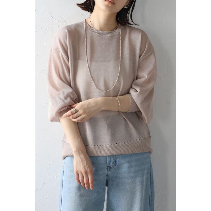 ボリュームスリーブシアーニット 77-003548 | BONJOUR SAGAN | 詳細画像1 