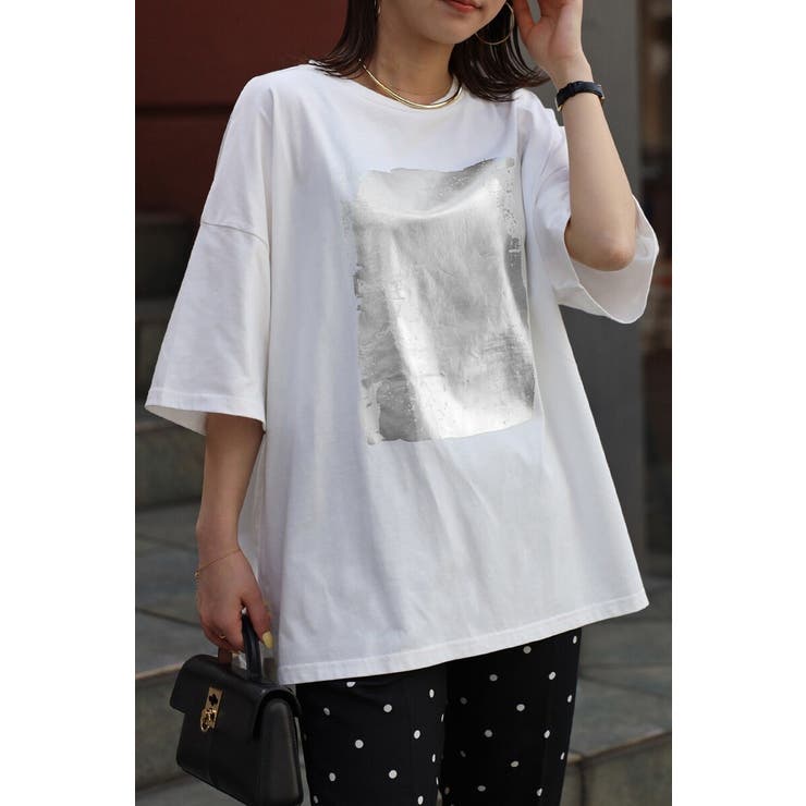 OFF-WHITE | 箔プリントビッグシルエットTシャツ 77-003694 | BONJOUR SAGAN
