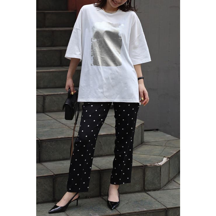 箔プリントビッグシルエットTシャツ 77-003694 | BONJOUR SAGAN | 詳細画像1 