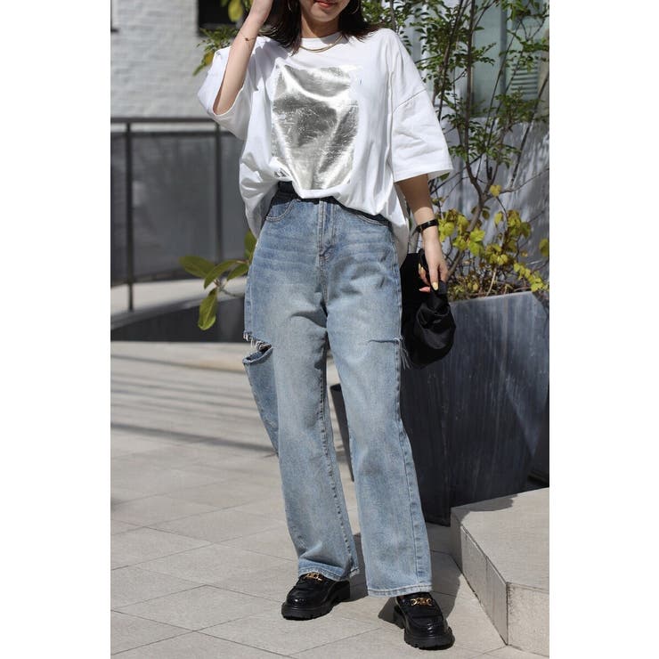 箔プリントビッグシルエットTシャツ 77-003694 | BONJOUR SAGAN | 詳細画像9 