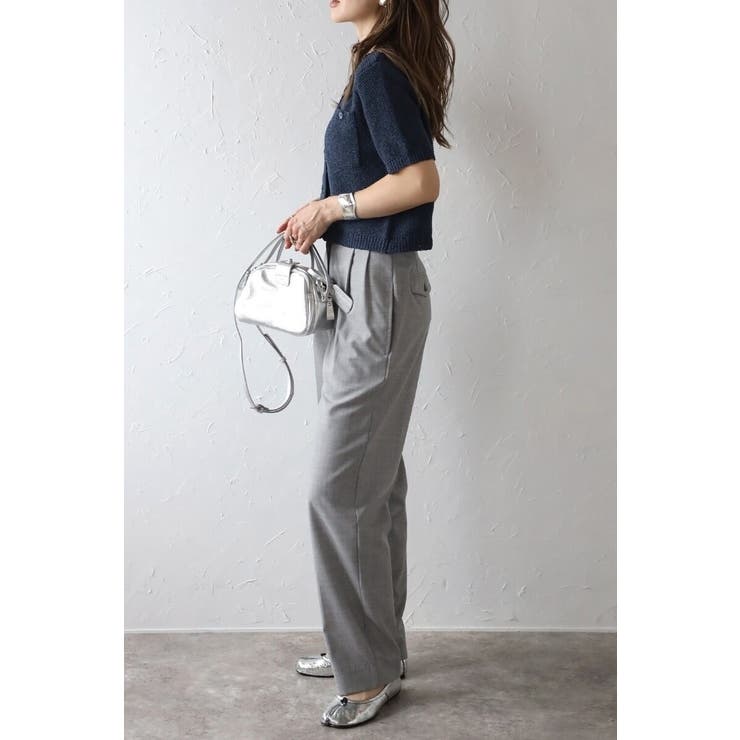 スクエアポケットブークレニット半袖カーディガン 77-003712 | BONJOUR SAGAN | 詳細画像3 