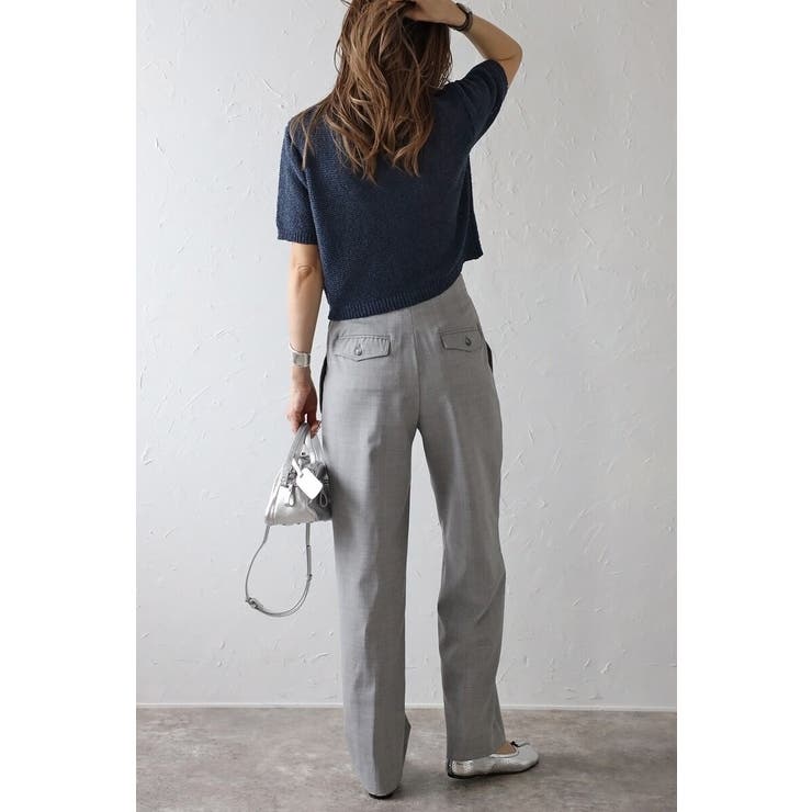 スクエアポケットブークレニット半袖カーディガン 77-003712 | BONJOUR SAGAN | 詳細画像5 