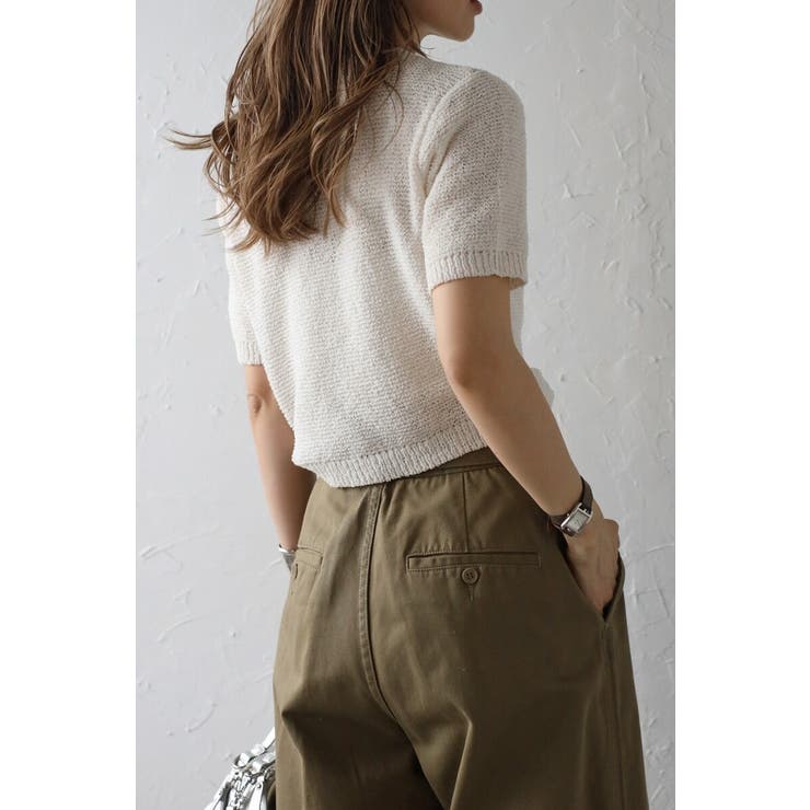 スクエアポケットブークレニット半袖カーディガン 77-003712 | BONJOUR SAGAN | 詳細画像10 