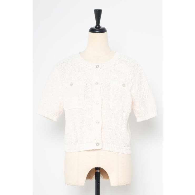 スクエアポケットブークレニット半袖カーディガン 77-003712 | BONJOUR SAGAN | 詳細画像17 