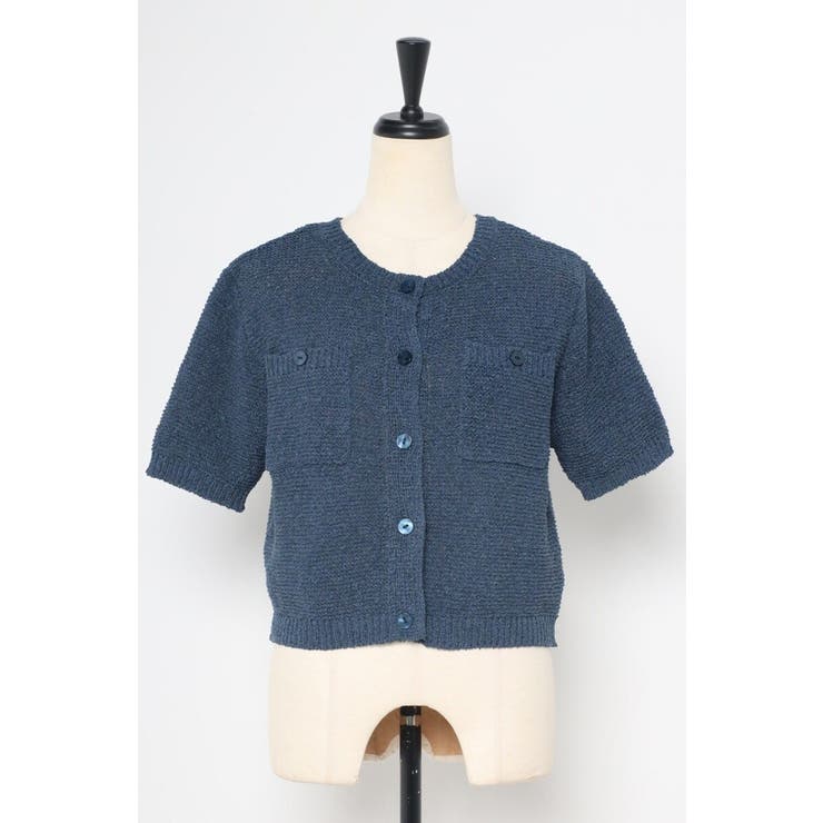 スクエアポケットブークレニット半袖カーディガン 77-003712 | BONJOUR SAGAN | 詳細画像18 