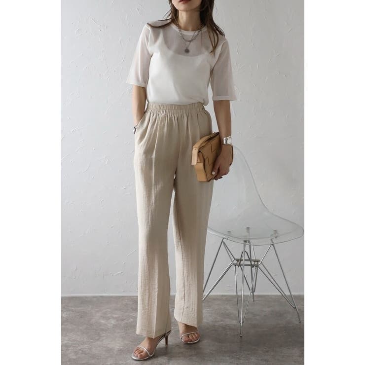 リネン混リラックスワイドパンツ 77-003714 | BONJOUR SAGAN | 詳細画像1 