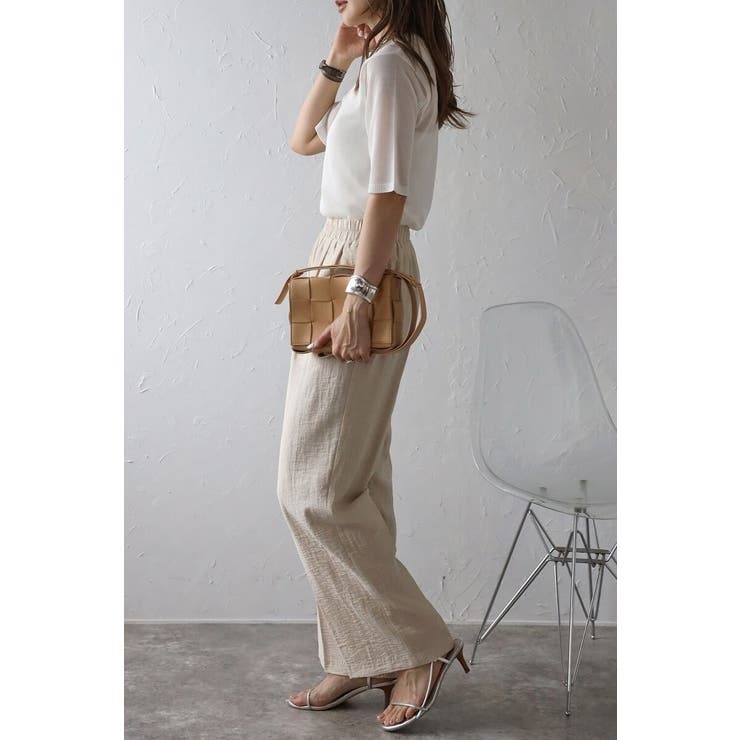 リネン混リラックスワイドパンツ 77-003714 | BONJOUR SAGAN | 詳細画像3 