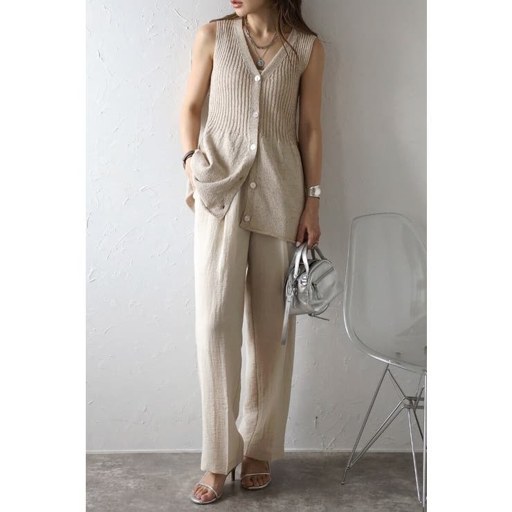 リネン混リラックスワイドパンツ 77-003714 | BONJOUR SAGAN | 詳細画像6 