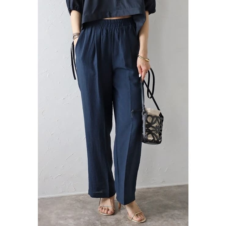 NAVY | リネン混リラックスワイドパンツ 77-003714 | BONJOUR SAGAN