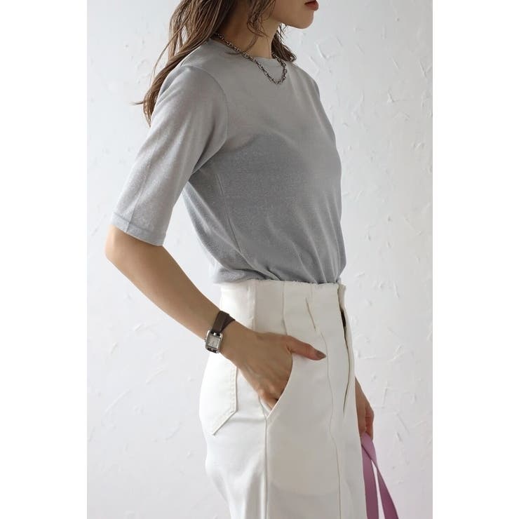 クルーネックラメTシャツ 77-003715 | BONJOUR SAGAN | 詳細画像3 