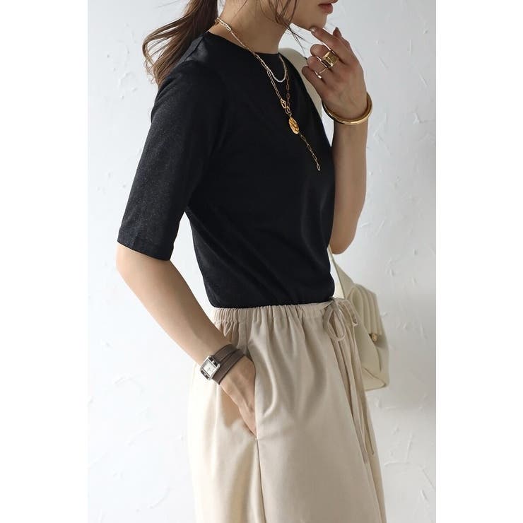 クルーネックラメTシャツ 77-003715 | BONJOUR SAGAN | 詳細画像12 