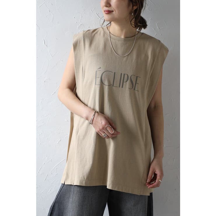 BEIGE | USAコットンECLIPSEロゴノースリスクエアプルオーバー 77 003772 | BONJOUR SAGAN