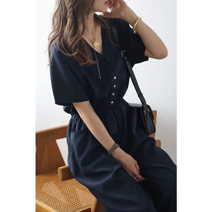 ウエスト切替Vネックオールインワン 77-003799 | BONJOUR SAGAN | 詳細画像4 