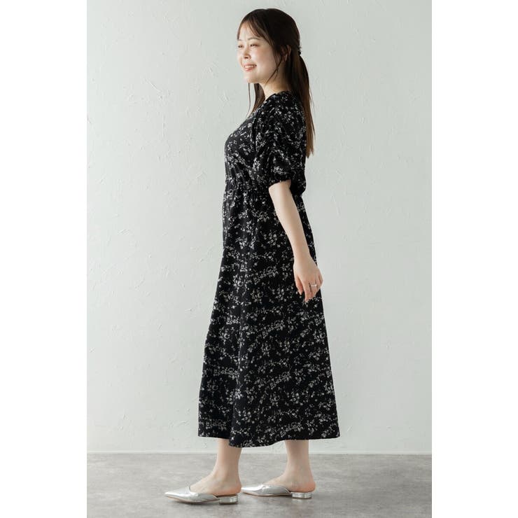 ウエストドロストリボン花柄ワンピース 77-003821 | BONJOUR SAGAN | 詳細画像2 