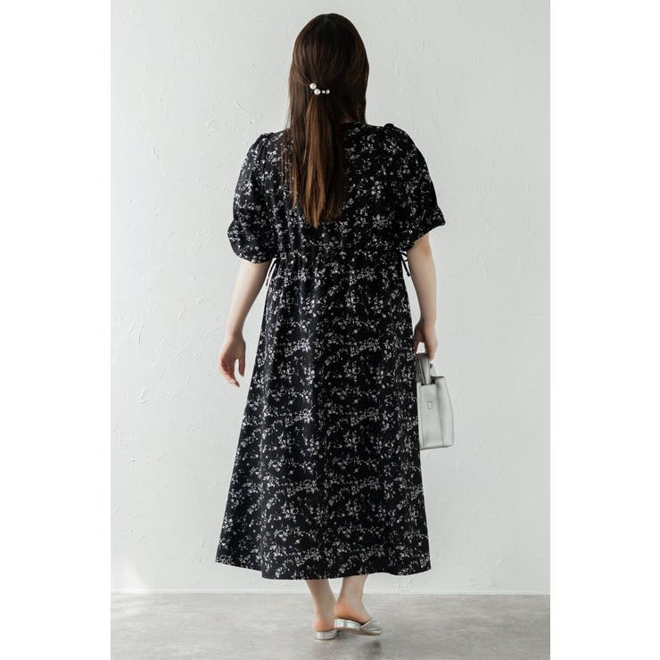 ウエストドロストリボン花柄ワンピース 77-003821 | BONJOUR SAGAN | 詳細画像4 