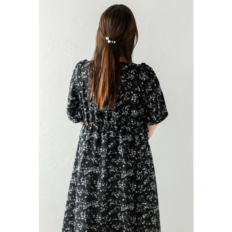 ウエストドロストリボン花柄ワンピース 77-003821 | BONJOUR SAGAN | 詳細画像5 