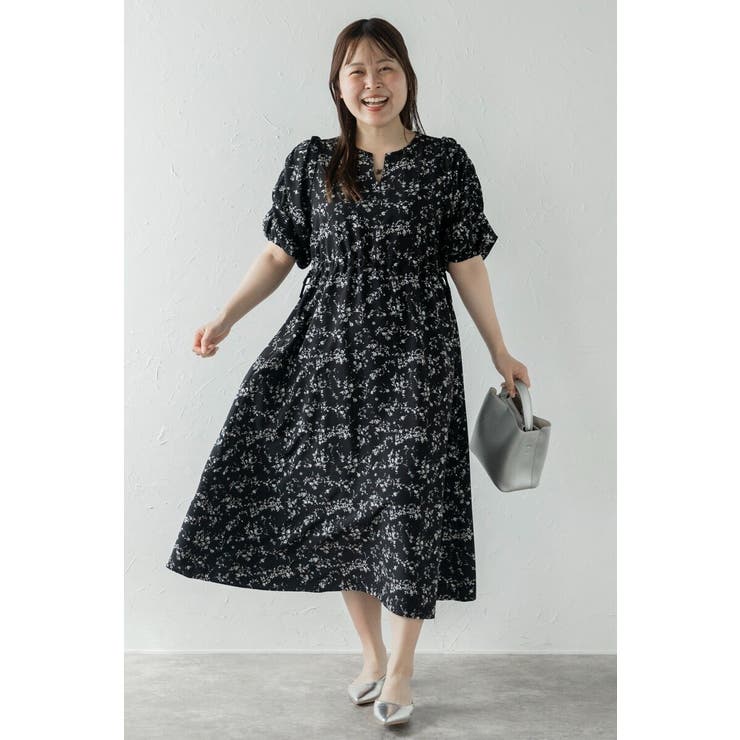 ウエストドロストリボン花柄ワンピース 77-003821 | BONJOUR SAGAN | 詳細画像6 