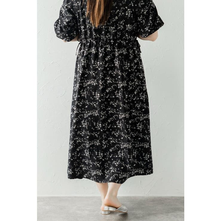 ウエストドロストリボン花柄ワンピース 77-003821 | BONJOUR SAGAN | 詳細画像9 