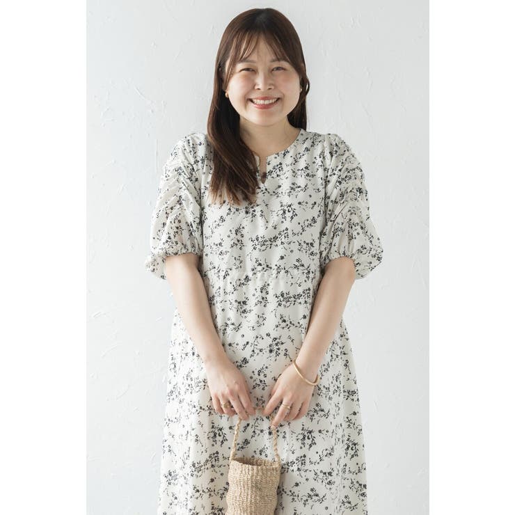 ウエストドロストリボン花柄ワンピース 77-003821 | BONJOUR SAGAN | 詳細画像10 