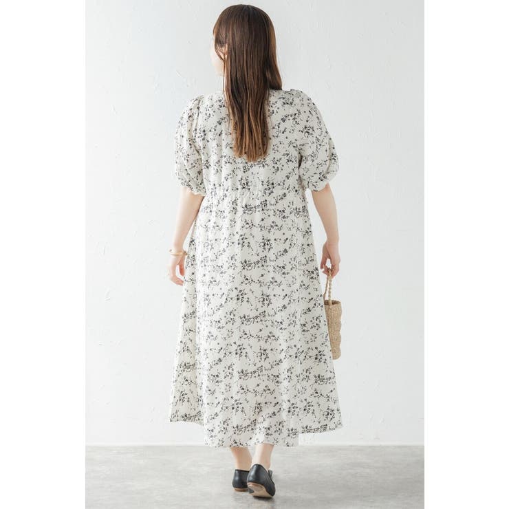 ウエストドロストリボン花柄ワンピース 77-003821 | BONJOUR SAGAN | 詳細画像13 