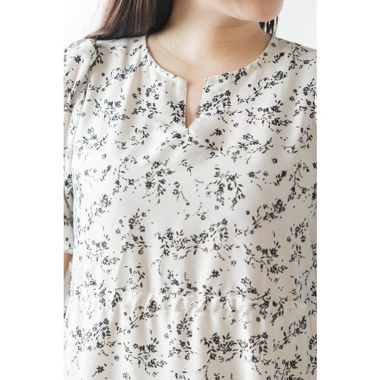 ウエストドロストリボン花柄ワンピース 77-003821 | BONJOUR SAGAN | 詳細画像19 