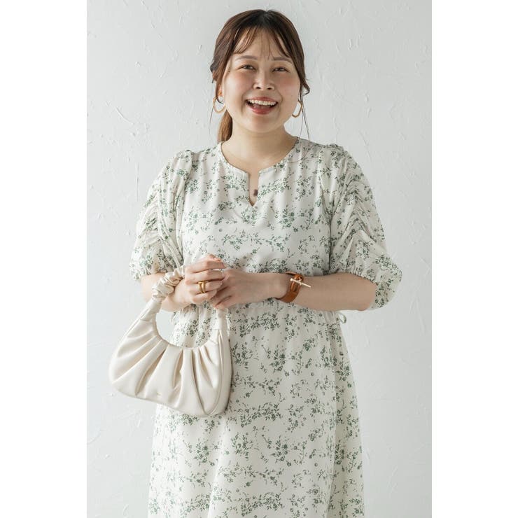 ウエストドロストリボン花柄ワンピース 77-003821 | BONJOUR SAGAN | 詳細画像24 